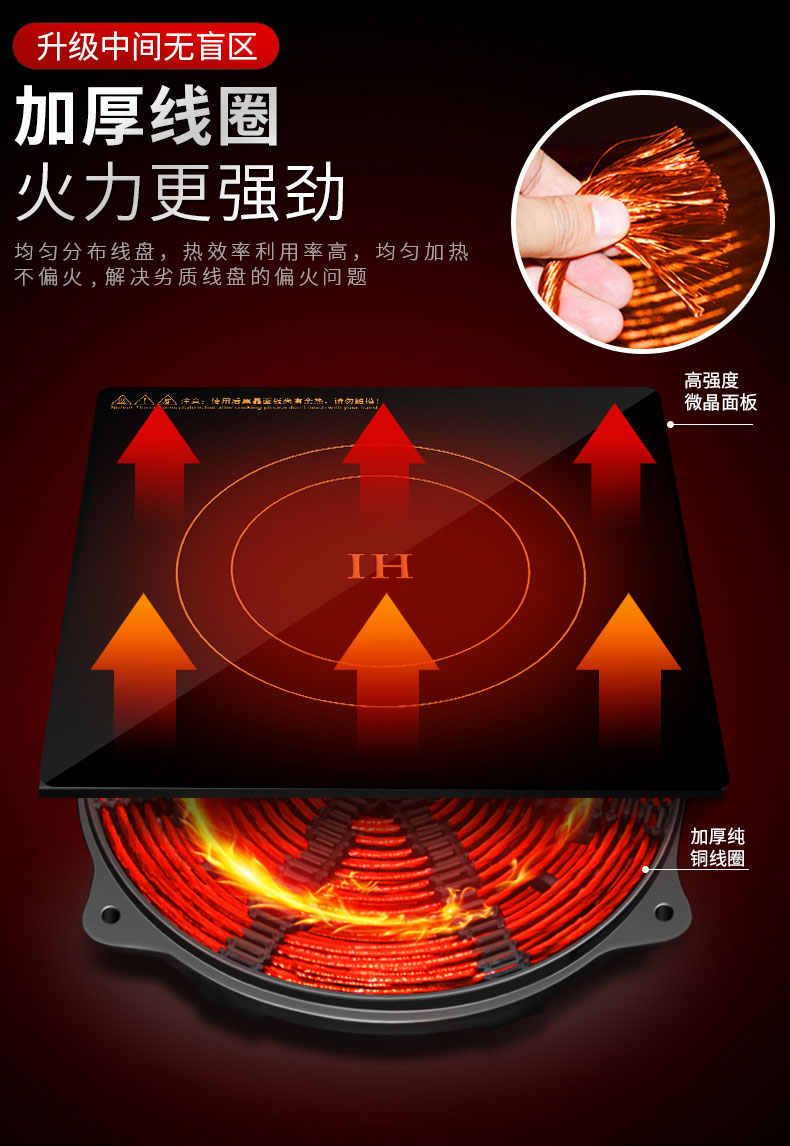 乐鱼8000W台式电磁炉加厚线圈